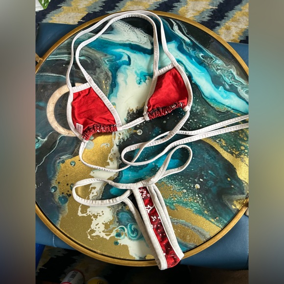 Suede Leather t back bikini custom made new small - Picture 3 of 6